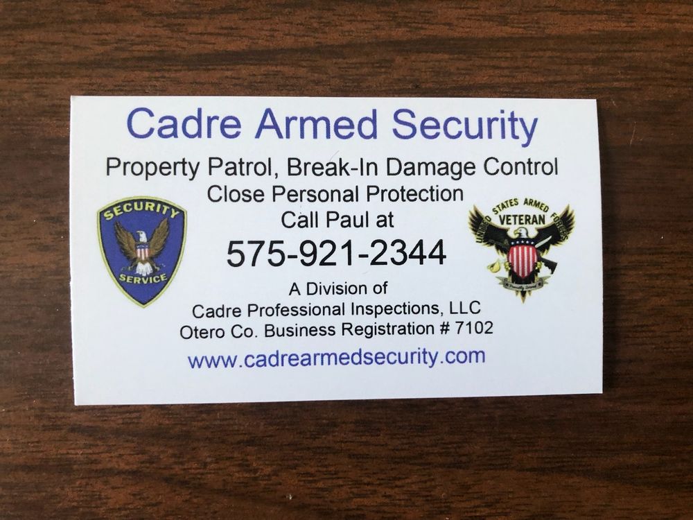 CADRE ARMED SECURITY Updated July 2024 Request a Quote Albuquerque, New Mexico Security