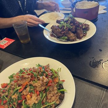 Village Kitchen - Cilantro Stir-Fried Lamb With Hunan Flavor, Cumin Ribs(Spicy) - Chinese Near Me - San Diego, California Village Kitchen - Cilantro Stir-Fried Lamb With Hunan Flavor, Cumin Ribs(Spicy) - Chinese Near Me - San Diego, California