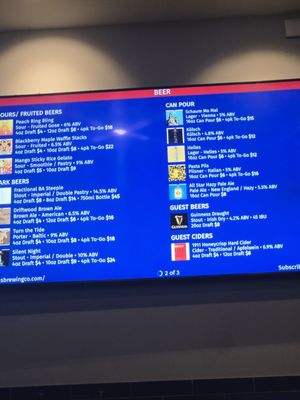 Menu photo 6 3 Sons Brewing Dania Beach, FL