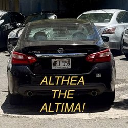 Our car, which we nicknamed "Althea" GD