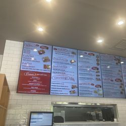 Menu above countertop