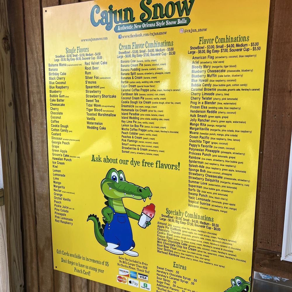 Cajun Snow - So many flavors to choose from! - Food Stands Near Me - Arkadelphia, Arkansas