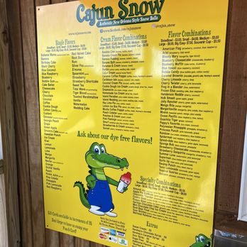 Cajun Snow - So many flavors to choose from! - Food Stands Near Me - Arkadelphia, Arkansas Cajun Snow - So many flavors to choose from! - Food Stands Near Me - Arkadelphia, Arkansas
