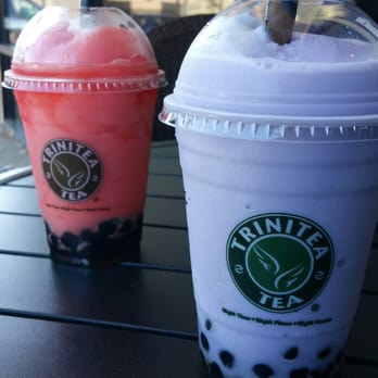 Trinitea Tea - Pineapple strawberry ice slush and a taro ice slush - Coffee & Tea Near Me - San Diego, California