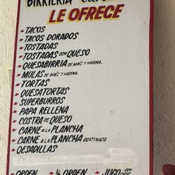 CARLITOS BIRRIERIA - Menu, come early, they run out!