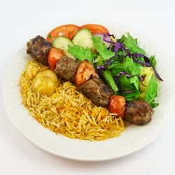 Hot Pot Cafe - Rice, Beef Kebob & Salad