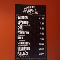 Lotus Eyebrow Threading - Prices 7/2025