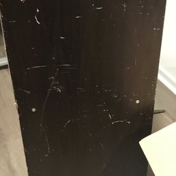 Scratched up shoe rack