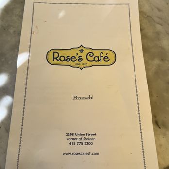 Rose's Cafe - Menu - Italian Near Me - San Francisco, California