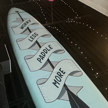 Beach Hippie Coffee - Paddle board hanging from the ceiling. - Coffee & Tea Near Me - Myrtle Beach, South Carolina Beach Hippie Coffee - Paddle board hanging from the ceiling. - Coffee & Tea Near Me - Myrtle Beach, South Carolina