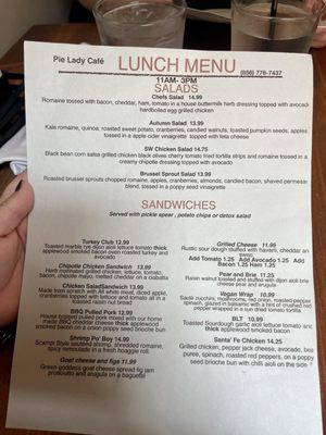 Menu photo 8 Pie Lady Cafe Moorestown, NJ