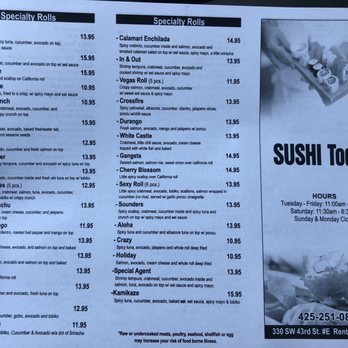 Sushi Today - August 2020 menu pt 1 - Sushi Bars Near Me - Renton, Washington