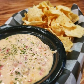 The R Bar - House smoked queso and chips - Barbeque Near Me - Randolph, Minnesota The R Bar - House smoked queso and chips - Barbeque Near Me - Randolph, Minnesota