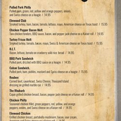 Elmwood Inn - Updated menu 2025