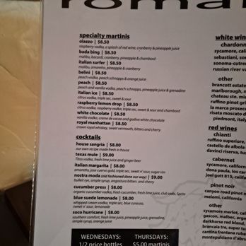 Roman Cucina - Specialty drinks - Italian Near Me - Dallas, Texas Roman Cucina - Specialty drinks - Italian Near Me - Dallas, Texas