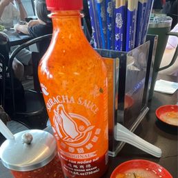 Variety of hot sauces but no rooster sriracha Variety of hot sauces but no rooster sriracha