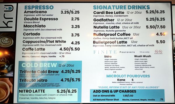 Menu photo 2 Kru Coffee Saratoga Springs, NY Menu photo 2 Kru Coffee Saratoga Springs, NY