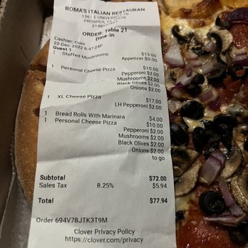 Roma's Italian Restaurant - $2.00 toppings on a mini pizza = $18.00 a pizza nuts!!!! - Pizza Near Me - Prosper, Texas Roma's Italian Restaurant - $2.00 toppings on a mini pizza = $18.00 a pizza nuts!!!! - Pizza Near Me - Prosper, Texas