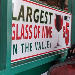 Filled to the top: chianti (sangiovese), burgundy (Pinot noir), or Chablis. BIG pour. Filled to the top: chianti (sangiovese), burgundy (Pinot noir), or Chablis. BIG pour.