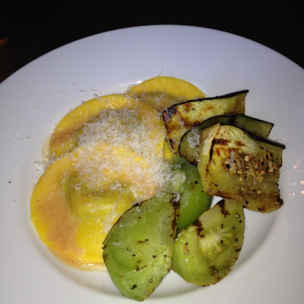 Chaise Cafe & Lounge - Lamb ravioli with grilled green tomatoes and zucchini; palate rejuvenation from a carmenere cab sauvignon. - Lounges Near Me - Winnipeg, Manitoba