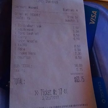 Kenka - the damage for 3 ppl - Sushi Bars Near Me - New York, New York Kenka - the damage for 3 ppl - Sushi Bars Near Me - New York, New York