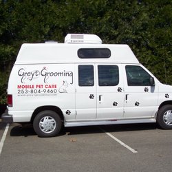 Greyt Grooming Mobile Pet Care - fully contained grooming salon.  Just need a place to plug into electricity.