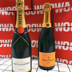 Every unforgettable night starts with Moët & Chandon or Veuve Clicquot . Paired with Woowa's delicious food.