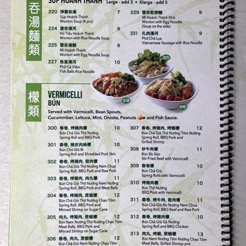 Pho Xe Lua - Pho Xe Lua - vermicelli / bun menu (2022) - Vietnamese Near Me - Toronto, Ontario