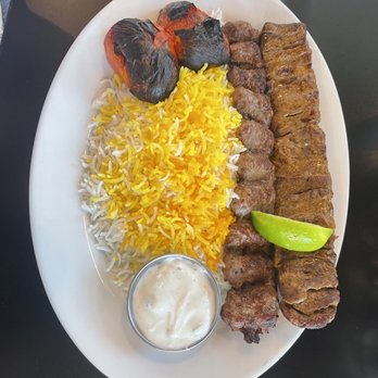 Caspian Kabob - special they had called Soltani , (one kebab of kubideh & one kebab of top sirloin) - Persian/Iranian Near Me - Beaverton, Oregon