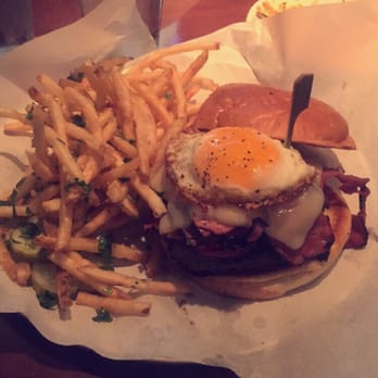 Yard House - Pastrami Burger and truffle fries - New American Near Me - Riverside, California Yard House - Pastrami Burger and truffle fries - New American Near Me - Riverside, California