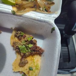 These tacos were so good! I almost forgot to take a picture. Camarones Taco Carnitas Taco.