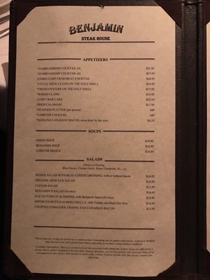 Menu photo 8 Benjamin Steakhouse White Plains, NY