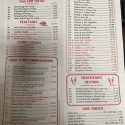 New China - The menu