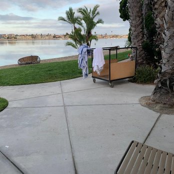 Bahia Resort Hotel - workers or people traffic in front of our window and patio - San Diego, CA