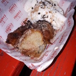 Frank's Original Philly Cheesesteak & Dogs - Deep fried oreos with oreo ice cream... oh yeah, definitely on point with not to much batter on the cookies either :D!!