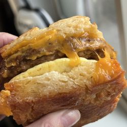 Bruin - Sausage, egg, and cheese scratch biscuit. The sausage flavors are excellent and the biscuit is flaky and delicious.