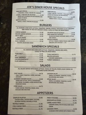 Menu photo 1 Joe's Diner House Los Angeles, CA Menu photo 1 Joe's Diner House Los Angeles, CA