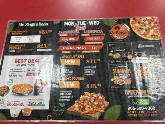 Menu photo 3 Mr Singhs Pizza Brampton, ON