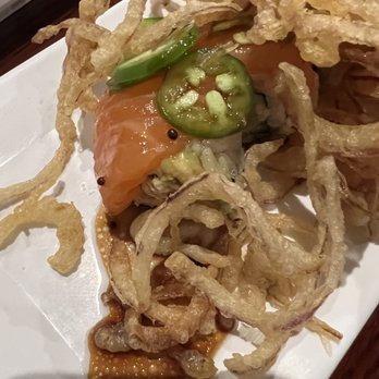 Crazy Rock'N Sushi - I altered this roll I - I added the crunchy onion and sliced jalapeño - Sushi Bars Near Me - Stanton, California