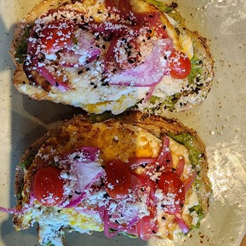 New South Kitchen - Avo toast with med fried eggs. - Southern Near Me - Atlanta, Georgia