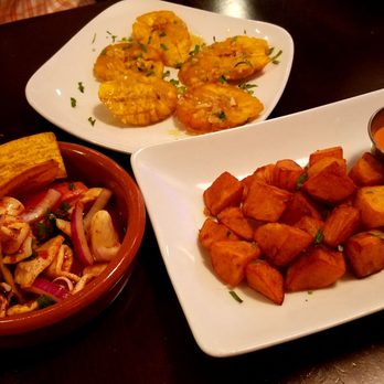 Sangarita's - Grilled calamari, tostones, patatas - Spanish Near Me - Bayside, New York Sangarita's - Grilled calamari, tostones, patatas - Spanish Near Me - Bayside, New York
