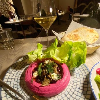 Laya Restaurant - Charred Beetroot Hummus - Mediterranean Near Me - Los Angeles, California