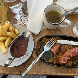 Gościniec Polskie Pierogi - Polish Sausage with fries and Mug of Broth