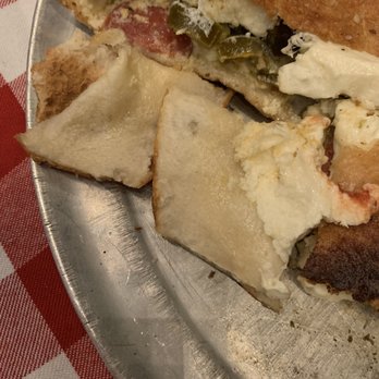 Grimaldi's Pizzeria - Burnt and raw inside dough of calzone - Pizza Near Me - Dallas, Texas Grimaldi's Pizzeria - Burnt and raw inside dough of calzone - Pizza Near Me - Dallas, Texas