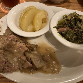 Cracker Barrel Old Country Store - Roast beef w/ two sides-- turnip greens & apples. Average meal @ a decent price. Lousy presentation. - Breakfast & Brunch Near Me - Wesley Chapel, Florida Cracker Barrel Old Country Store - Roast beef w/ two sides-- turnip greens & apples. Average meal @ a decent price. Lousy presentation. - Breakfast & Brunch Near Me - Wesley Chapel, Florida