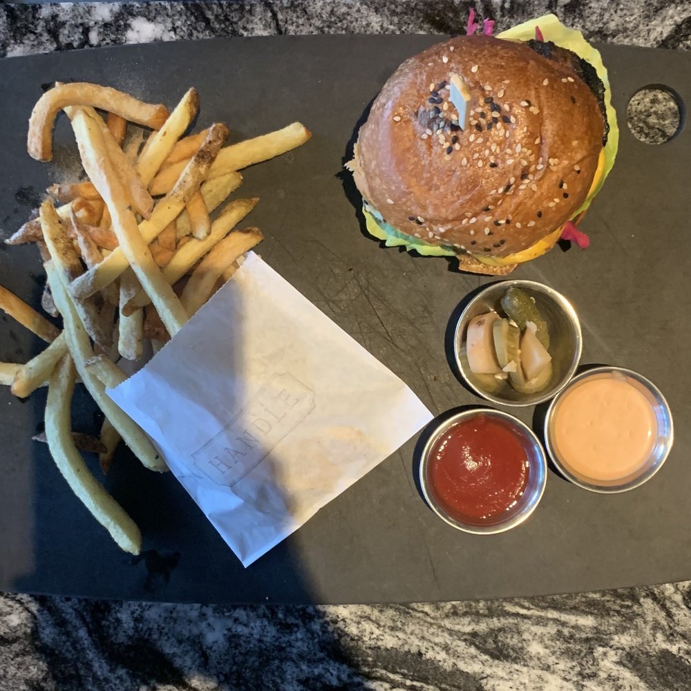 Handle - Burger with fries - New American Near Me - Park City, Utah Handle - Burger with fries - New American Near Me - Park City, Utah