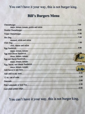 Menu photo 2 Bill's Hamburgers Van Nuys, CA Menu photo 2 Bill's Hamburgers Van Nuys, CA