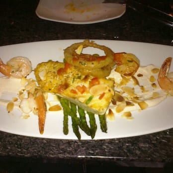 Desert Rose - Seared Halibut with Shrimp Special - Mediterranean Near Me - Los Angeles, California Desert Rose - Seared Halibut with Shrimp Special - Mediterranean Near Me - Los Angeles, California