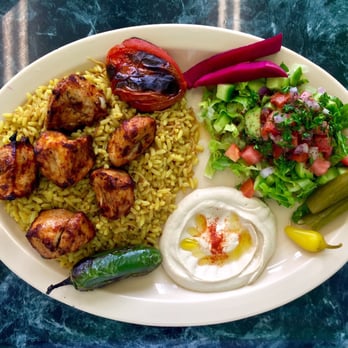 Kobee Factory - We tried a grilled chicken platter with a fresh salad, hummus and beautiful rice. Yum! Very unique flavors, we will be back. - Middle Eastern Near Me - Van Nuys, California