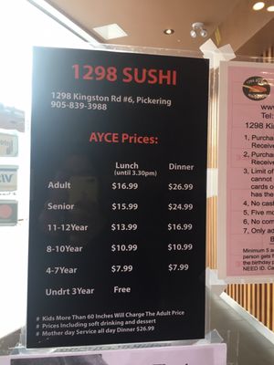 Menu photo 2 1298 Sushi Pickering, ON Menu photo 2 1298 Sushi Pickering, ON